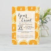 Sommer-Zitrusfrucht-Orangen-Scheiben Einladung (Stehend Vorderseite)