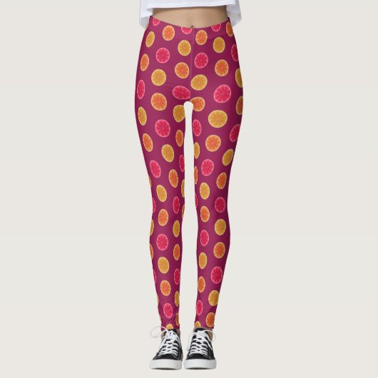 Sommer-Zitrusfrucht-Scheibe-tropisches hübsches Leggings (Vorderseite)
