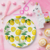 Sommer, Zitrusfrüchte, mediterraner Blumenstil, Zi Pappteller (Party)