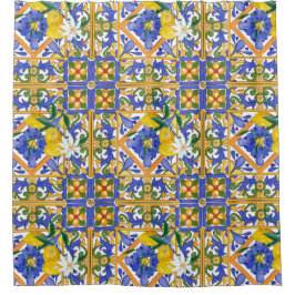 Sommer,Zitrusfrüchte,sizilianischer,mediterraner S Duschvorhang