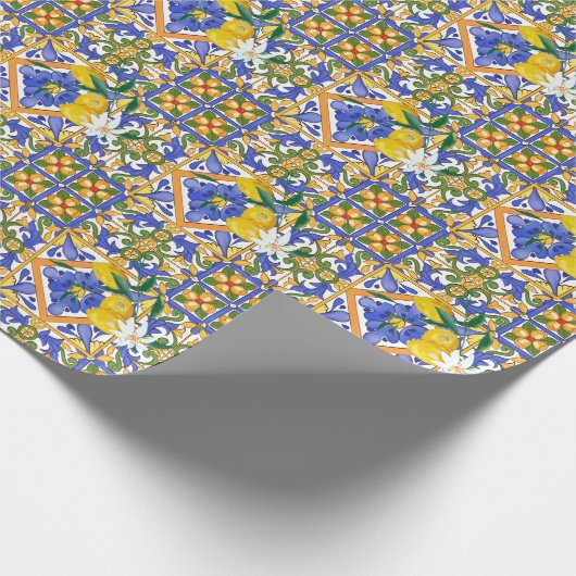 Sommer,Zitrusfrüchte,sizilianischer,mediterraner S Geschenkpapier (Ecke)
