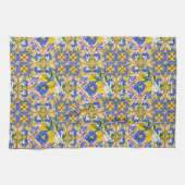 Sommer,Zitrusfrüchte,sizilianischer,mediterraner S Geschirrtuch (Horizontal)