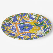 Sommer,Zitrusfrüchte,sizilianischer,mediterraner S Pappteller (Schrägansicht)