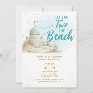 Sommer Zwei zum Strand Zweiter Geburtstag Einladung