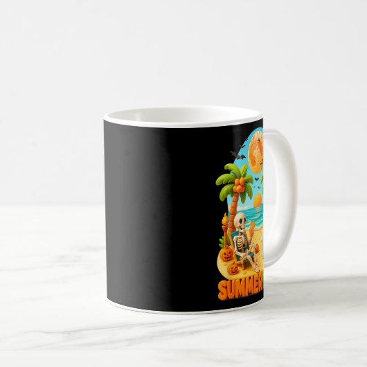 Sommer zwischen Skeleton Ghost Beach Palm Hallowee Kaffeetasse (VorderseiteRechts)