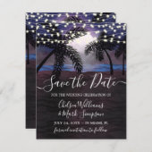 Sommerabend Beach Hochzeit Save the Date Einladung (Vorne/Hinten)