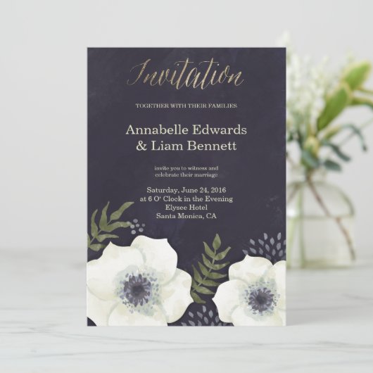 Sommerabend Blume Hochzeitseinladung Einladung (Stehend Vorderseite)