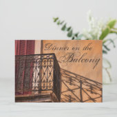 Sommerabend im französisch-balkonischen Stil Einladung (Stehend Vorderseite)