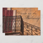 Sommerabend im französisch-balkonischen Stil Einladung (Vorne/Hinten)