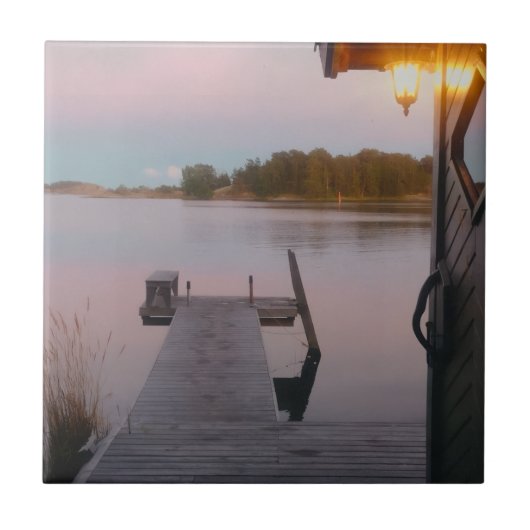 Sommerabend im schwedischen Archipel Fliese (Vorderseite)