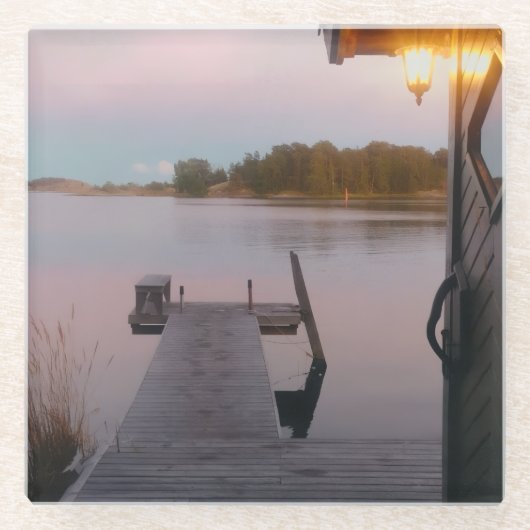 Sommerabend im schwedischen Archipel Glasuntersetzer (Vorderseite)