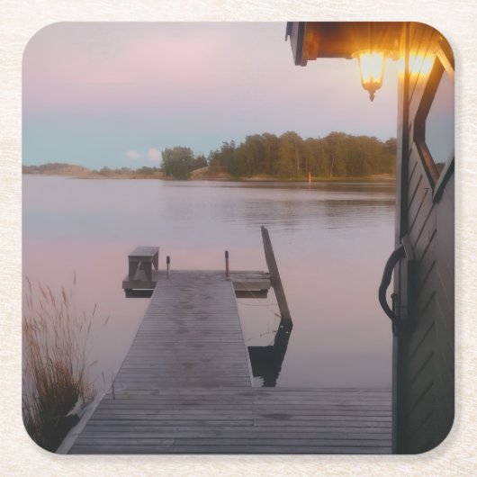 Sommerabend im schwedischen Archipel Rechteckiger Pappuntersetzer (Vorderseite)