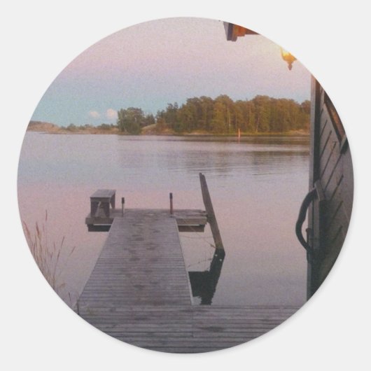 Sommerabend im schwedischen Archipel Runder Aufkleber (Vorderseite)