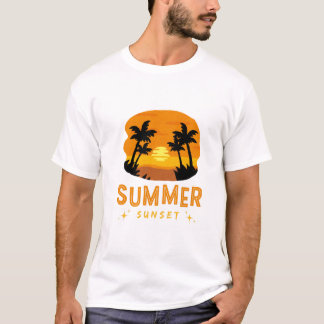 Sommerabend-Sonnen-Grafik-T-Shirt T-Shirt
