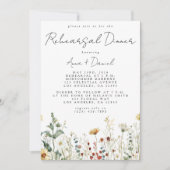 Sommerabend Wildblume Hochzeit Probe Dinner Einladung (Vorderseite)