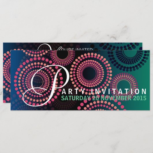 Sommerabende Feuerwerk Party Einladung (Vorne/Hinten)