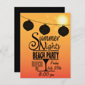 Sommerabende Party Einladung (Vorne/Hinten)