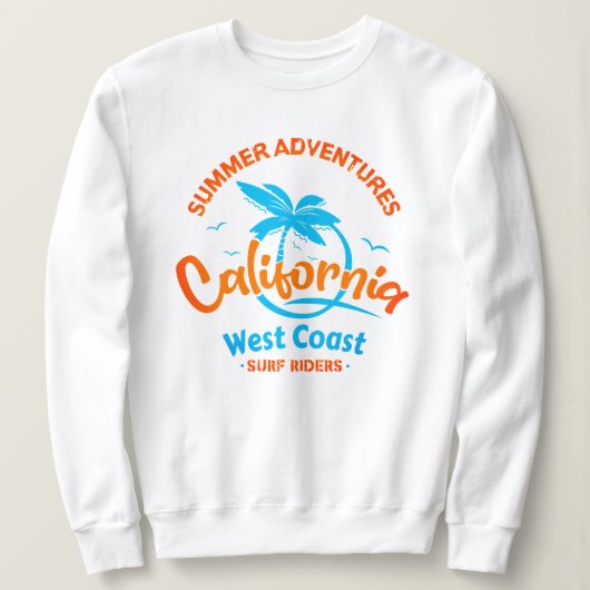Sommerabenteuer California Westküste Surf Rider Sweatshirt (Design vorne)