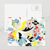 Sommerabstrakt Postkarte (Vorne/Hinten)