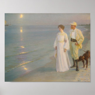 Sommeraften ved Skagens Strand Poster