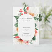 Sommeraquarine-Wildblumen Vertikale RSVP-Karte RSVP Karte (Stehend Vorderseite)