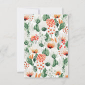 Sommeraquarine-Wildblumen Vertikale RSVP-Karte RSVP Karte (Rückseite)