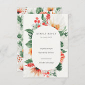 Sommeraquarine-Wildblumen Vertikale RSVP-Karte RSVP Karte (Vorne/Hinten)