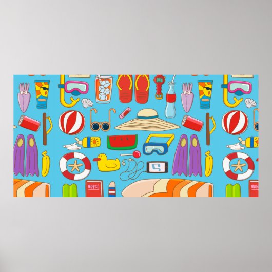 Sommerartikel-Kollektion für Sommerzeit Poster (Vorne)