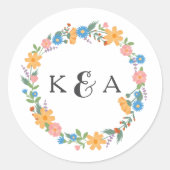 Sommeraufkleber für Wildblumen Runder Aufkleber (Vorderseite)