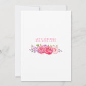 Sommerbaby-Sprinkle einladen, lila rosa Sprinkle Einladung (Rückseite)