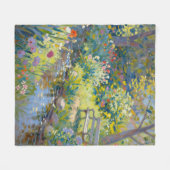 Sommerbach Blumen Fleecedecke (Vorderseite (Horizontal))