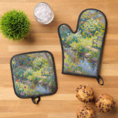 Sommerbach Blumen Ofenhandschuh & Topflappen-Set (Oben Unten)