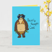 Sommerbär in Bikini auf der Beach Grußkarte Karte (Gelbe Blume)