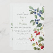 Sommerbeeren Einladung zur Hochzeit (Vorne/Hinten)