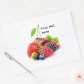 Sommerbeeren Quadratischer Aufkleber (Umschlag)