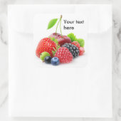 Sommerbeeren Quadratischer Aufkleber (Tasche)