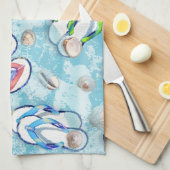 Sommerbewohner-Muscheln Geschirrtuch (Viertel Falte)