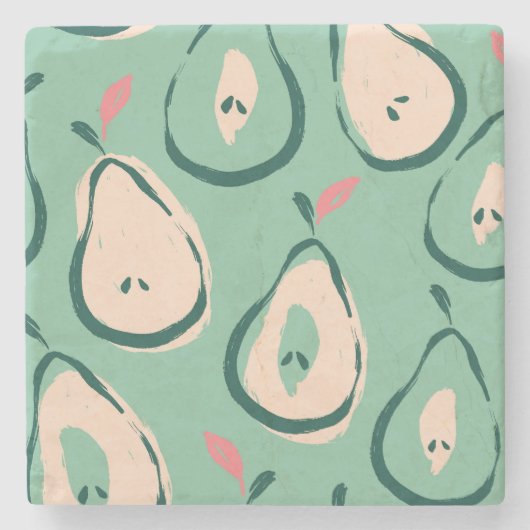 Sommerbirnen: frisches Fruchtmuster. Steinuntersetzer (Vorderseite)