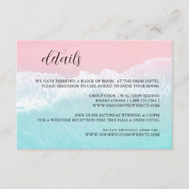 Sommerblau, rosa Ocean Beach Details Begleitkarte