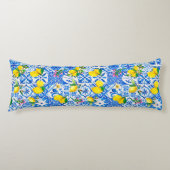 Sommerblau Sizilien Amalfi Mediterrane Majolika Seitenschläferkissen (Vorderseite)