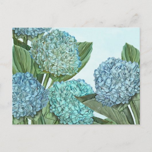Sommerblaue Hortensienbouquet Postkarte (Vorderseite)