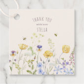 Sommerblicke, Wildblumen, rustikal, Aquarell, Geschenkanhänger (Vorderseite)