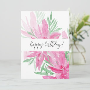 Sommerblühende rosa florale Wasserfarben Kunst