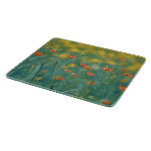 Sommerblumen (Blumenfeld) (Rote Blumen) Schneidebrett