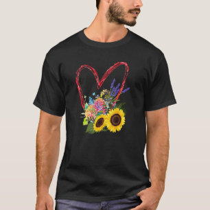 Sommerblumen-Design Sonnenblumen Lavendel Hydra T-Shirt