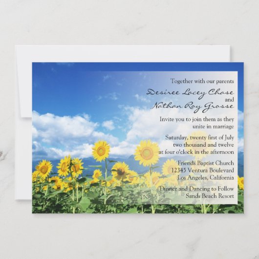 Sommerblumen Einladung Hochzeit (Rückseite)