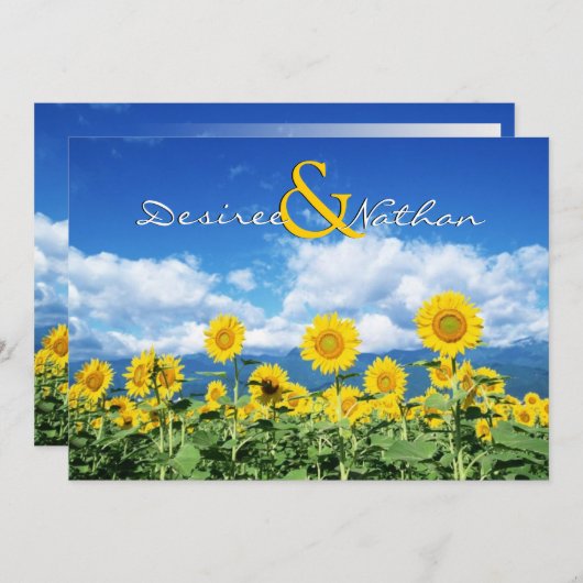 Sommerblumen Einladung Hochzeit (Vorne/Hinten)