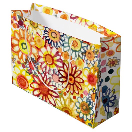 Sommerblumen Große Geschenktüte (Rückseite Schrägansicht)