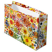 Sommerblumen Große Geschenktüte (Vorderseite Schrägansicht)