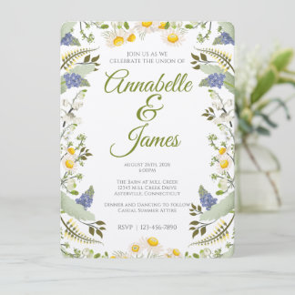 Sommerblumen Hochzeitseinladung Einladung
